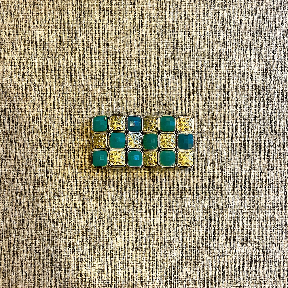 Vintage gold toned and emerald costume bracelet